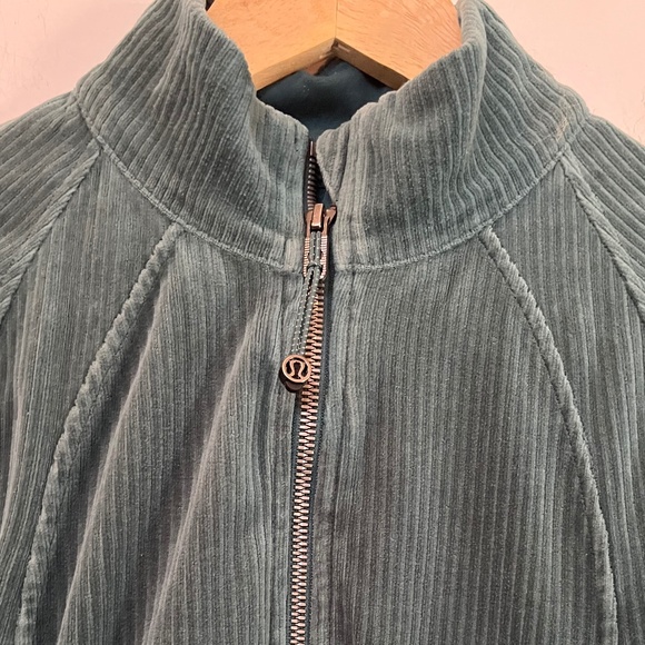 Lululemon Scuba Track Jacket Velvet Cord - Storm Teal - Size 8 - Picture 7 of 12